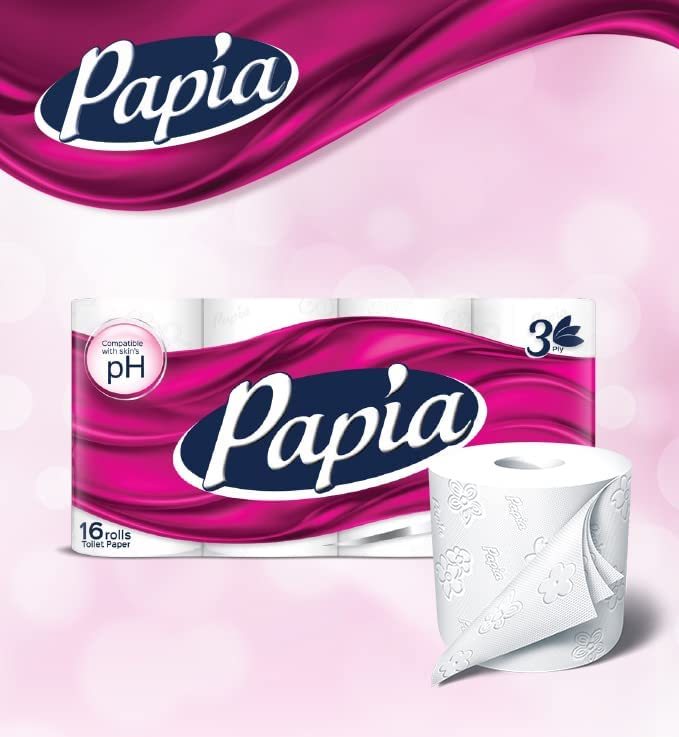 Papia Tuvalet Kağıdı 3 Katlı 16 Rulo
